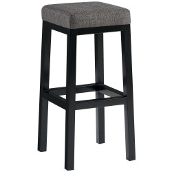 Tabouret de bar en tissu Taylor B85 gris