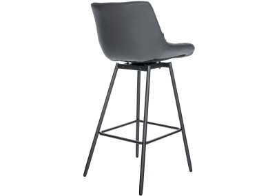 Ensemble de 4 tabourets de bar pivotants Weston, similicuir, gris