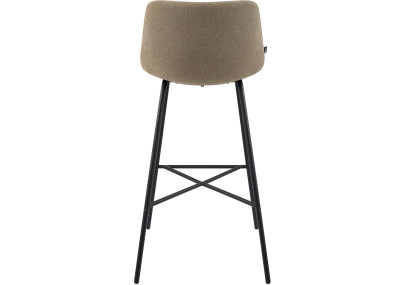 Tabouret de bar Altona en tissu taupe