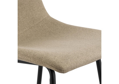 Tabouret de bar Altona en tissu taupe