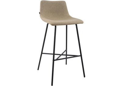 Tabouret de bar Altona en tissu taupe