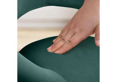 Banqueta de bar Olinda em veludo, branca/verde