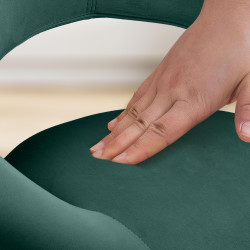 Taburete de bar Olinda de terciopelo, blanco/verde