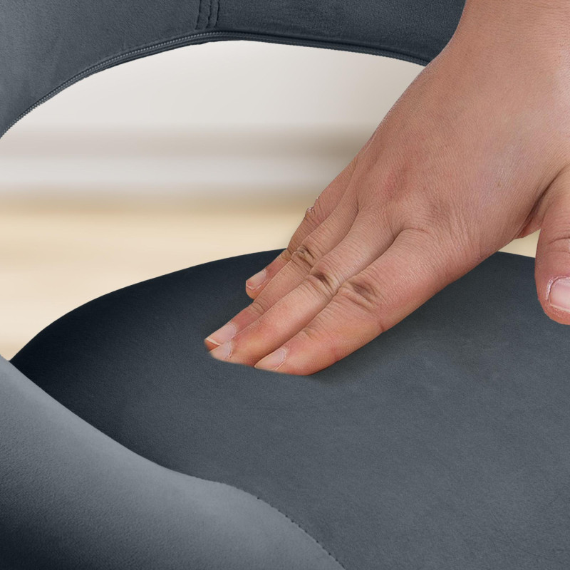 Banqueta de bar Olinda, veludo, branco/cinza escuro