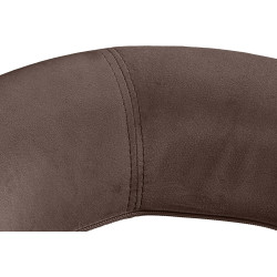 Taburete de bar Olinda, terciopelo, blanco/marrón