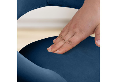 Banqueta de bar Olinda, veludo, branco/azul