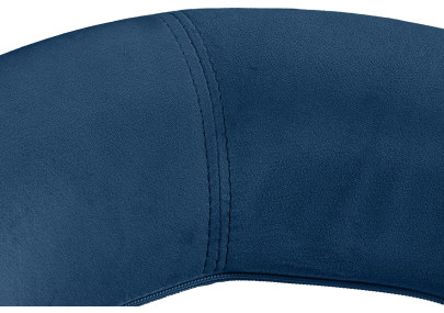 Tabouret de bar Olinda en velours, blanc/bleu