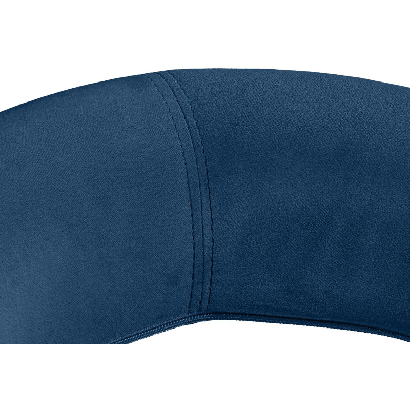 Taburete de bar Olinda, terciopelo, blanco/azul