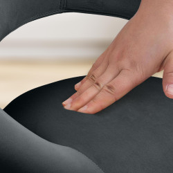 Tabouret de bar Olinda, velours, blanc noir