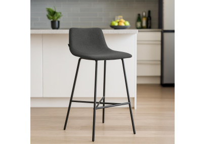 Tabouret de bar Altona, tissu gris foncé
