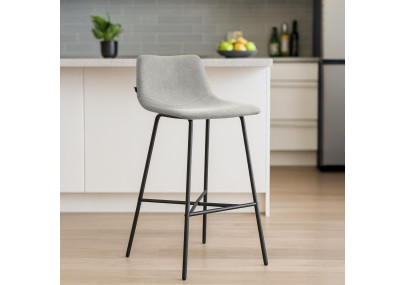 Tabouret de bar Altona, tissu gris