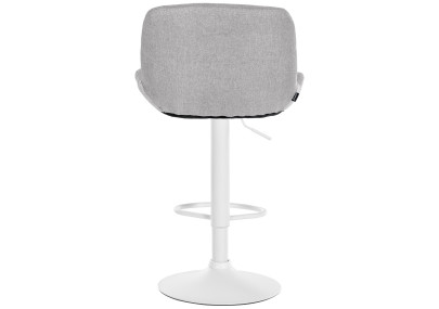 Sgabello da bar Solon, tessuto bianco, grigio chiaro
