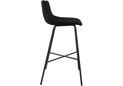 Tabouret de bar Altona, tissu noir