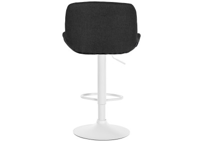 Banqueta Solon, tecido branco, preta