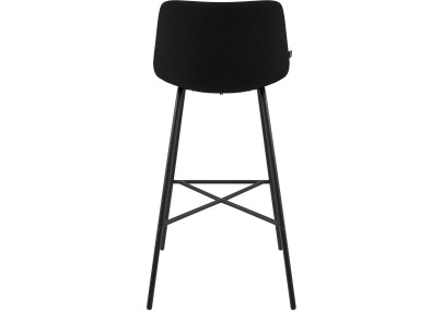 Tabouret de bar Altona en tissu noir