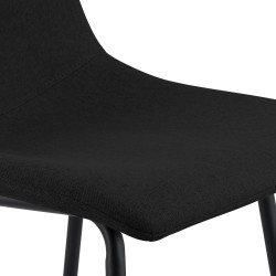 Tabouret de bar en tissu Altona noir