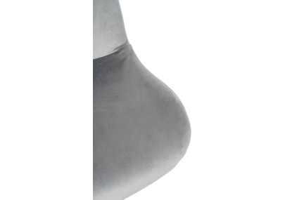 Taburete de bar Solon, terciopelo blanco, gris