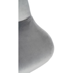 Taburete de bar Solon, terciopelo blanco, gris