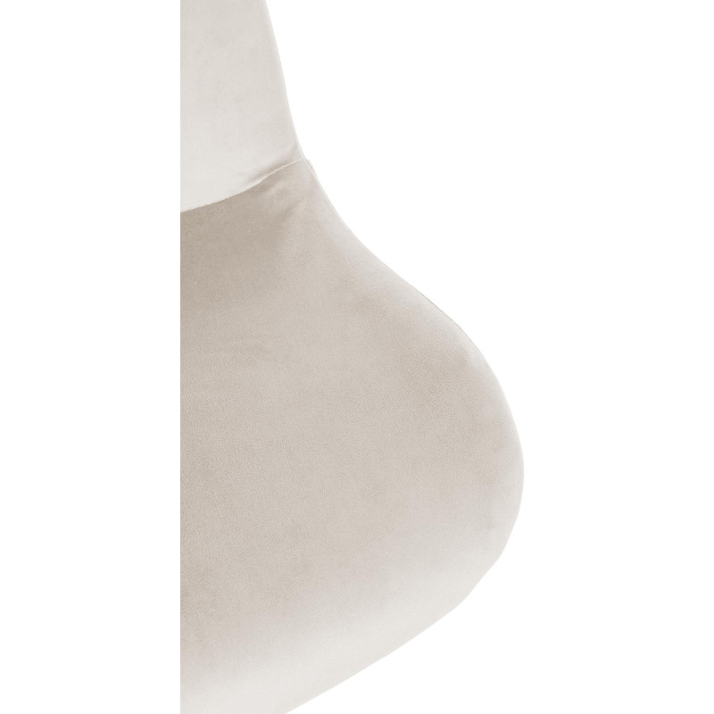 Sgabello da bar Solon, velluto bianco, crema