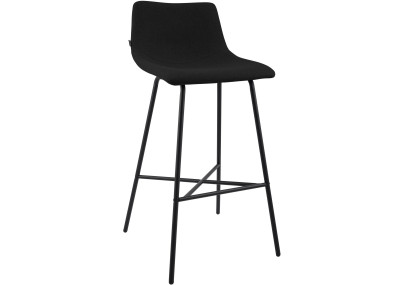 Tabouret de bar Altona en tissu noir