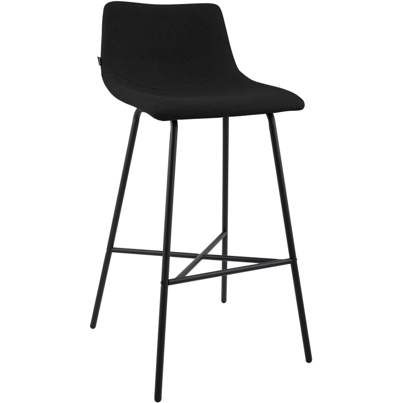 Tabouret de bar en tissu Altona noir