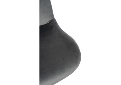 Tabouret de bar Solon, velours blanc, gris foncé