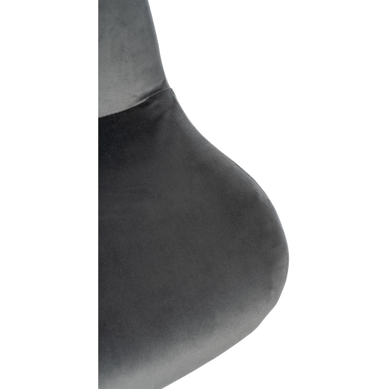 Tabouret de bar Solon en velours blanc gris foncé