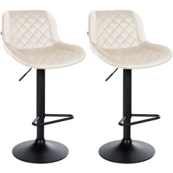 Conjunto de 2 banquetas de bar Kasson em veludo creme.