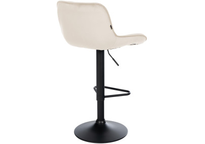 Juego de 2 taburetes de bar Kasson de terciopelo color crema