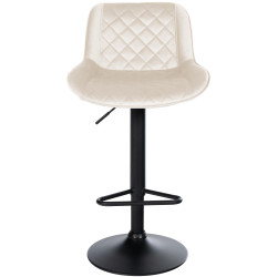 Ensemble de 2 tabourets de bar Kasson en velours crème