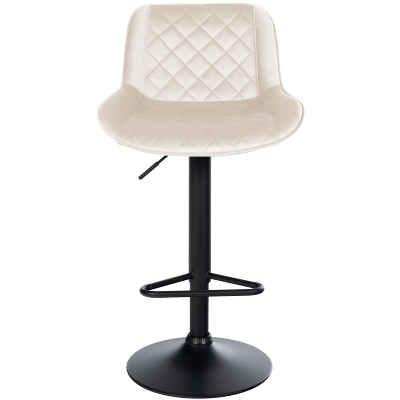 Conjunto de 2 banquetas de bar Kasson em veludo creme.