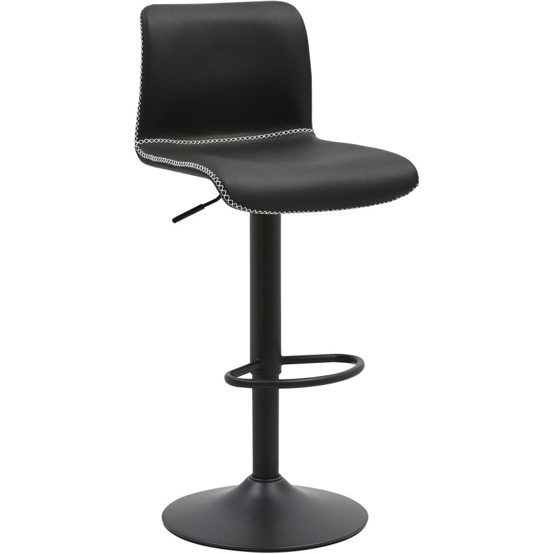 Tabouret de bar Henchy, similicuir noir