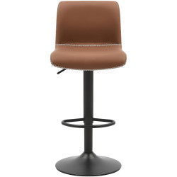 Tabouret de bar Henchy en similicuir brun