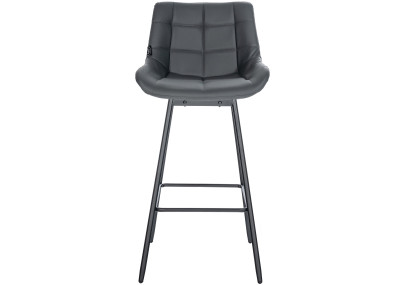 Lot de 4 tabourets de bar pivotants Weston en similicuir gris