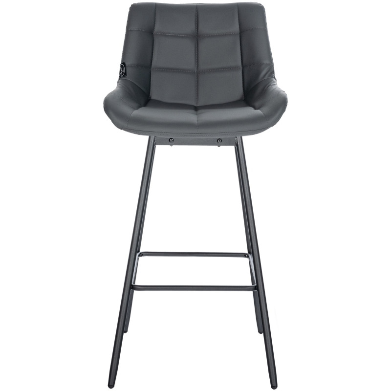 Ensemble de 4 tabourets de bar pivotants Weston en similicuir gris