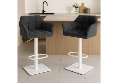 Sgabello da bar Damaso W Cord grigio scuro