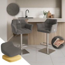 Taburete de bar Damaso E Cord, color topo