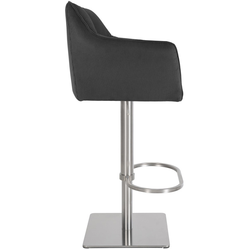 Tabouret de bar Damaso E Cord gris foncé