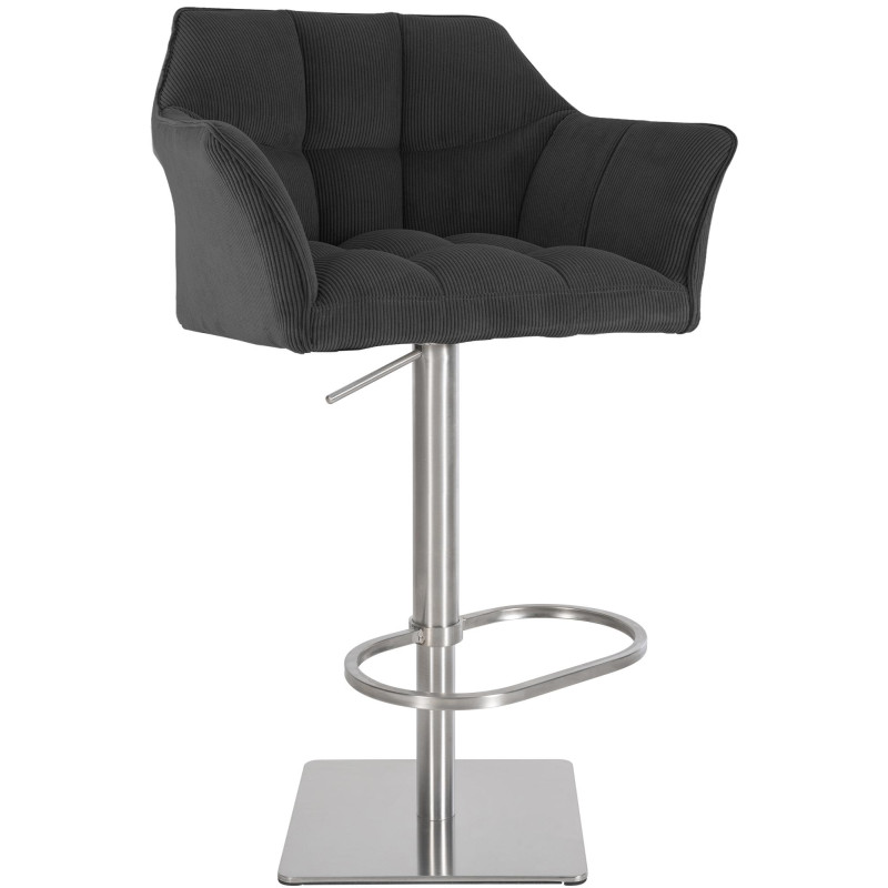 Tabouret de bar Damaso E Cord gris foncé