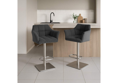 Sgabello bar Damaso E Cord grigio scuro