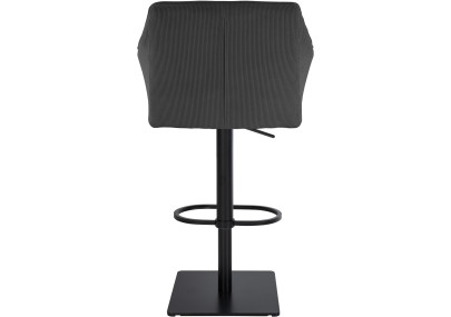 Tabouret de bar Damaso B en velours côtelé, gris foncé