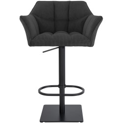 Tabouret de bar Damaso B en velours côtelé, gris foncé