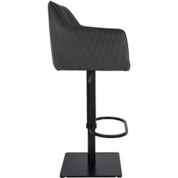 Banqueta de bar Damaso B em veludo cotelê, cinza escuro