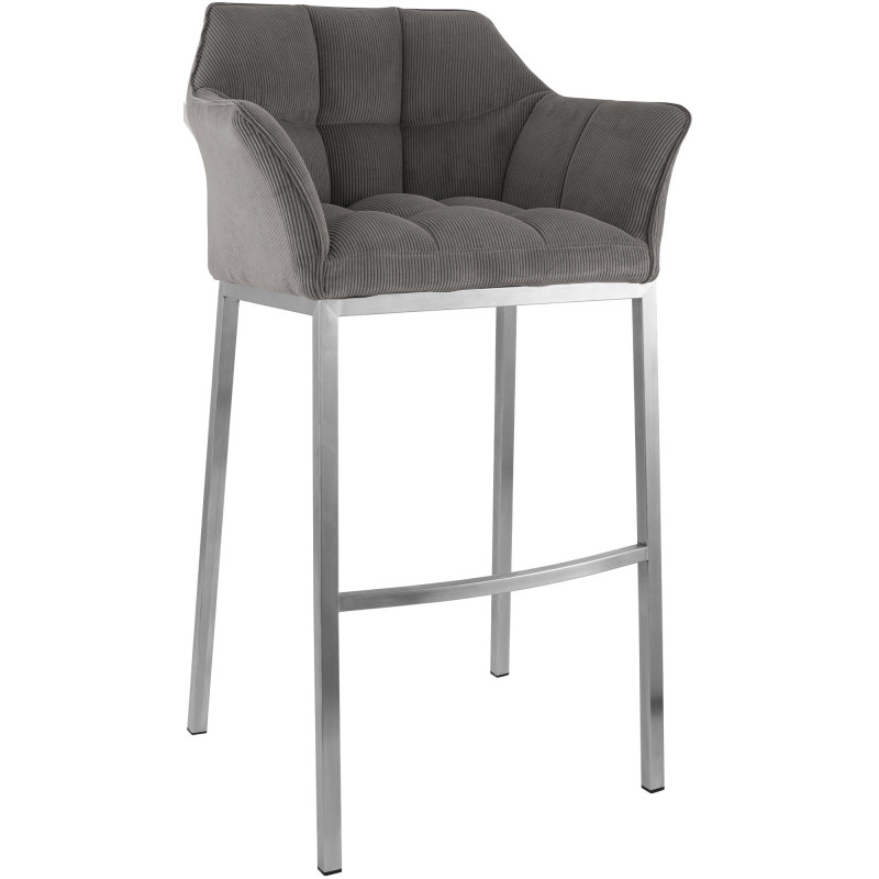 Taburete de bar Damaso E Cord con estructura de 4 patas, color topo