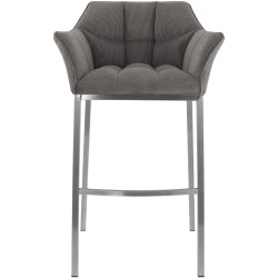 Taburete de bar Damaso E Cord con estructura de 4 patas, color topo