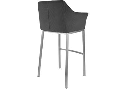 Taburete de bar Damaso E Cord con estructura de 4 patas, gris oscuro