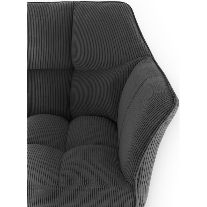 Taburete de bar Damaso E Cord con estructura de 4 patas, gris oscuro