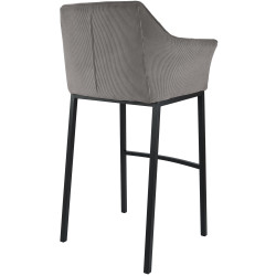 Taburete de bar Damaso B Cord con estructura de 4 patas, color topo