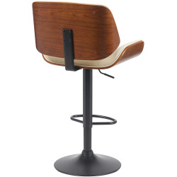 Tabouret de bar Beverley B, similicuir, noyer/crème