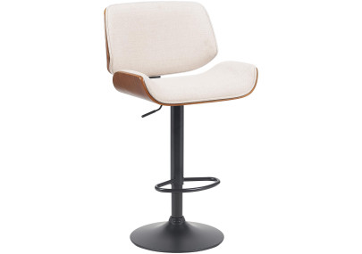 Sgabello da bar Beverley B, tessuto noce/crema